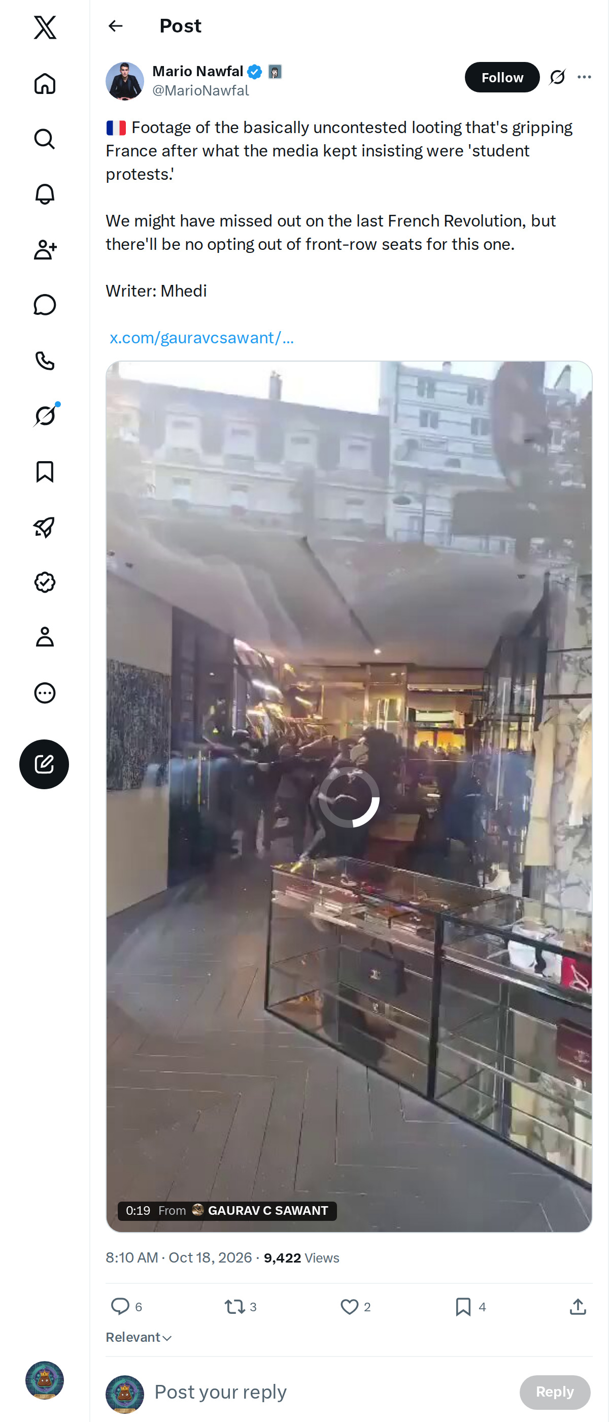 Snapshot 1 of @MarioNawfal's post from 2026-10-18
