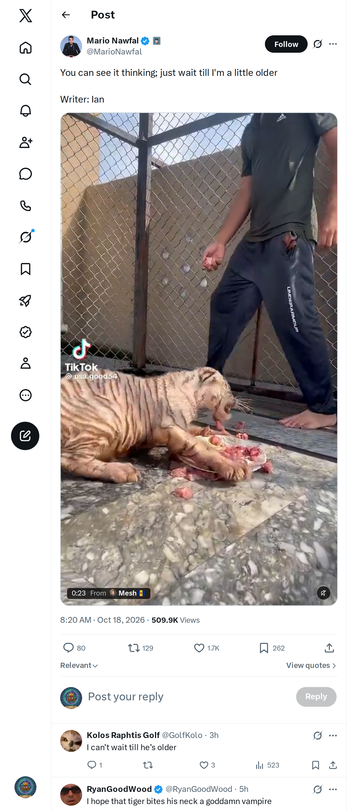 Snapshot 2 of @MarioNawfal's post from 2026-10-18