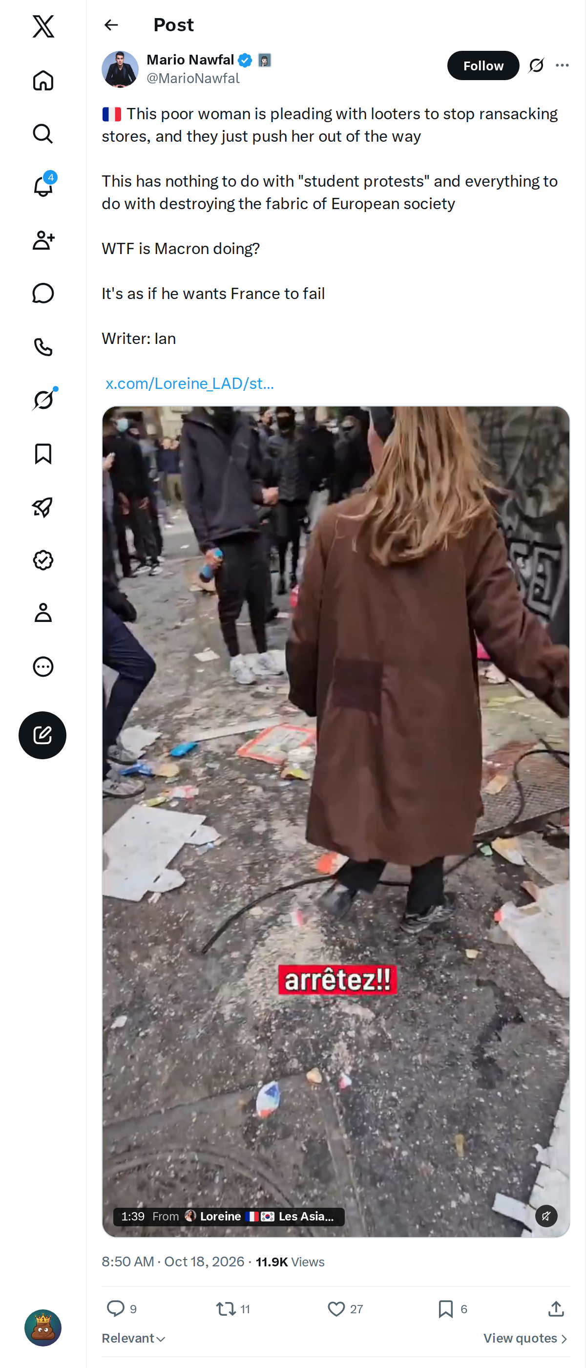 Snapshot 1 of @MarioNawfal's post from 2026-10-18