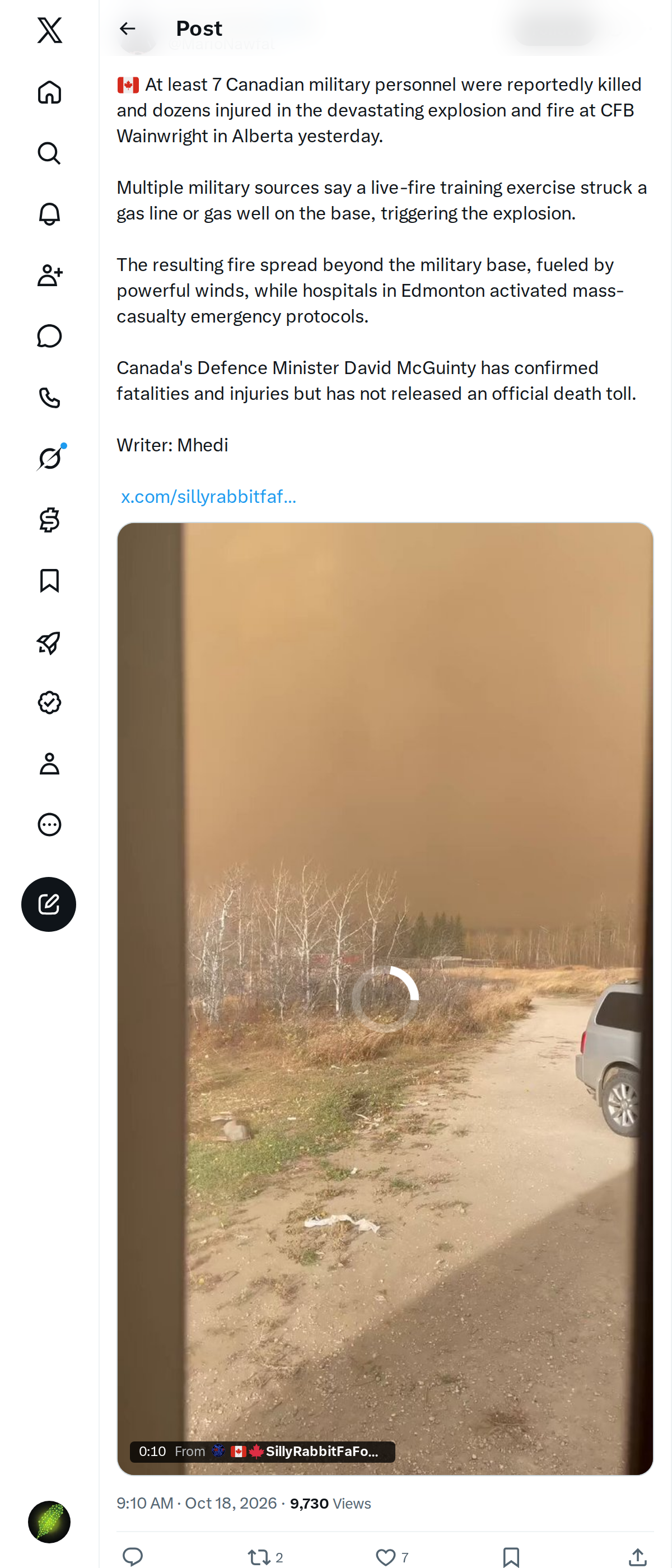 Snapshot 1 of @MarioNawfal's post from 2026-10-18