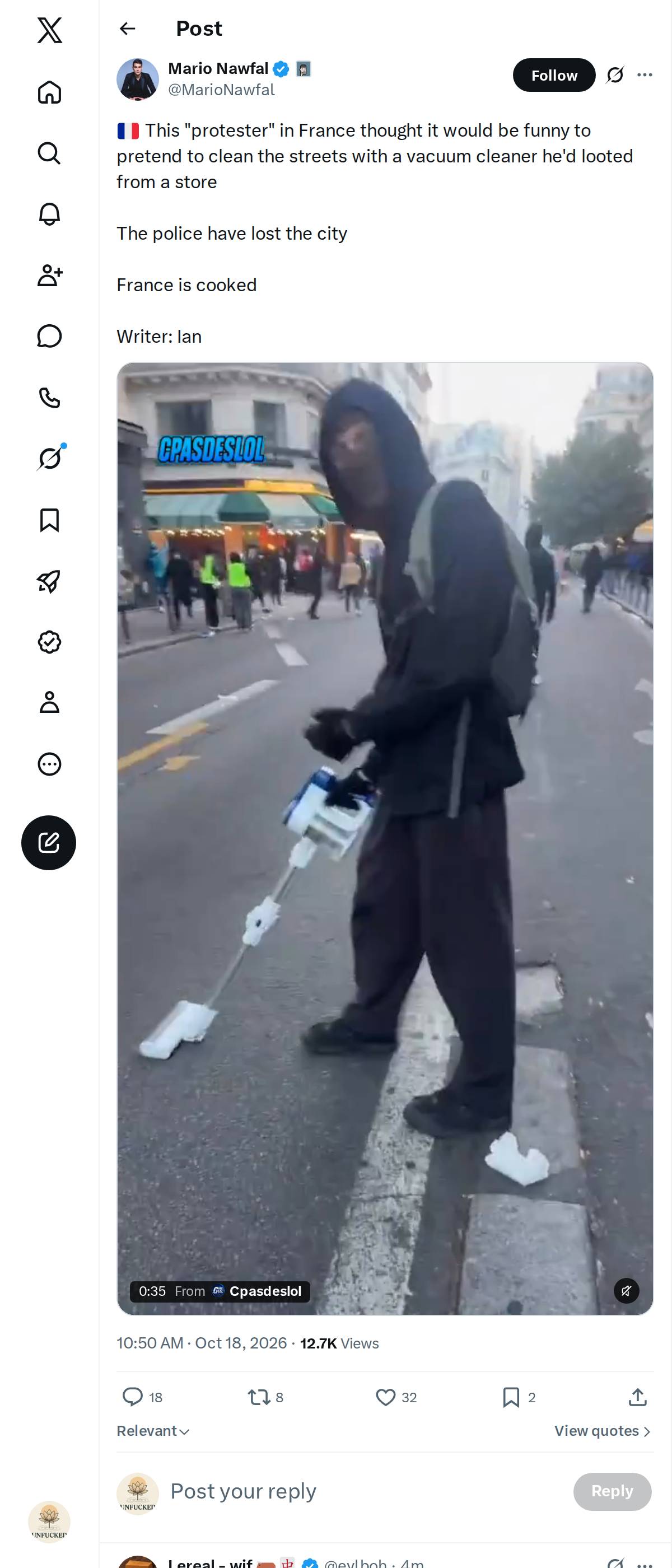 Snapshot 1 of @MarioNawfal's post from 2026-10-18
