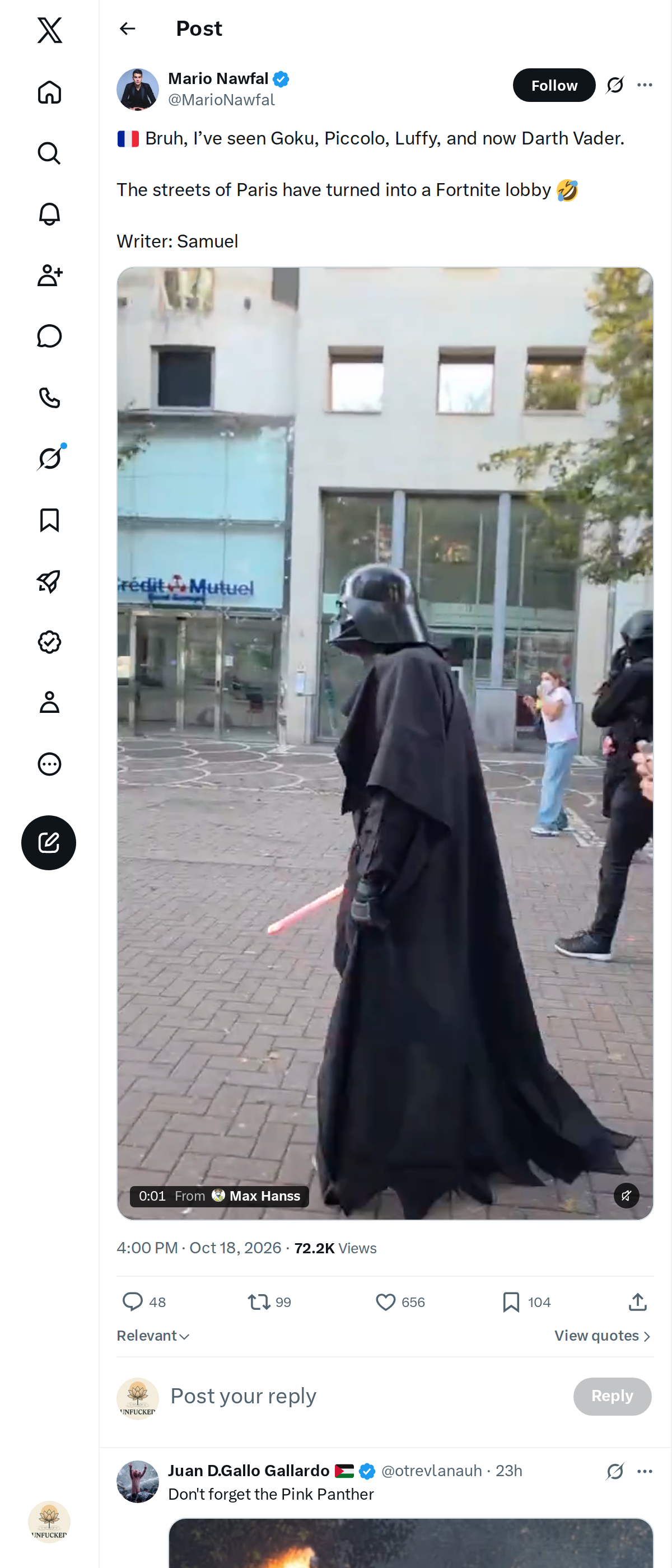 Snapshot 2 of @MarioNawfal's post from 2026-10-18