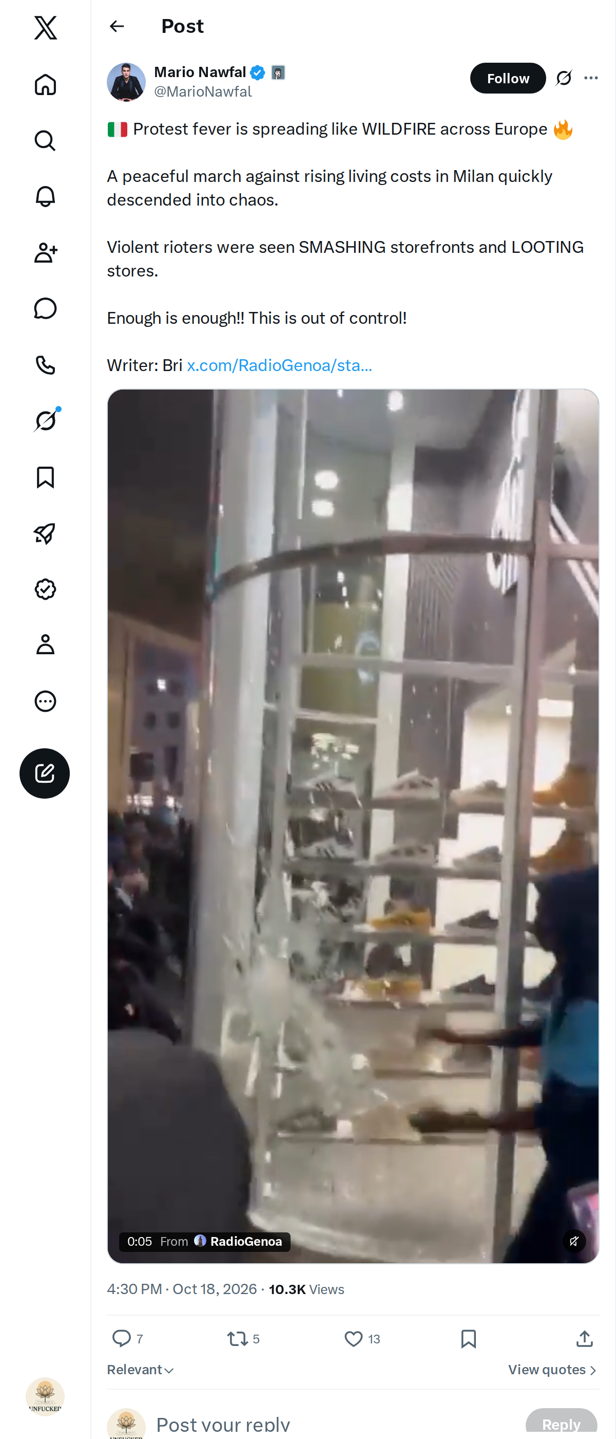 Snapshot 1 of @MarioNawfal's post from 2026-10-18