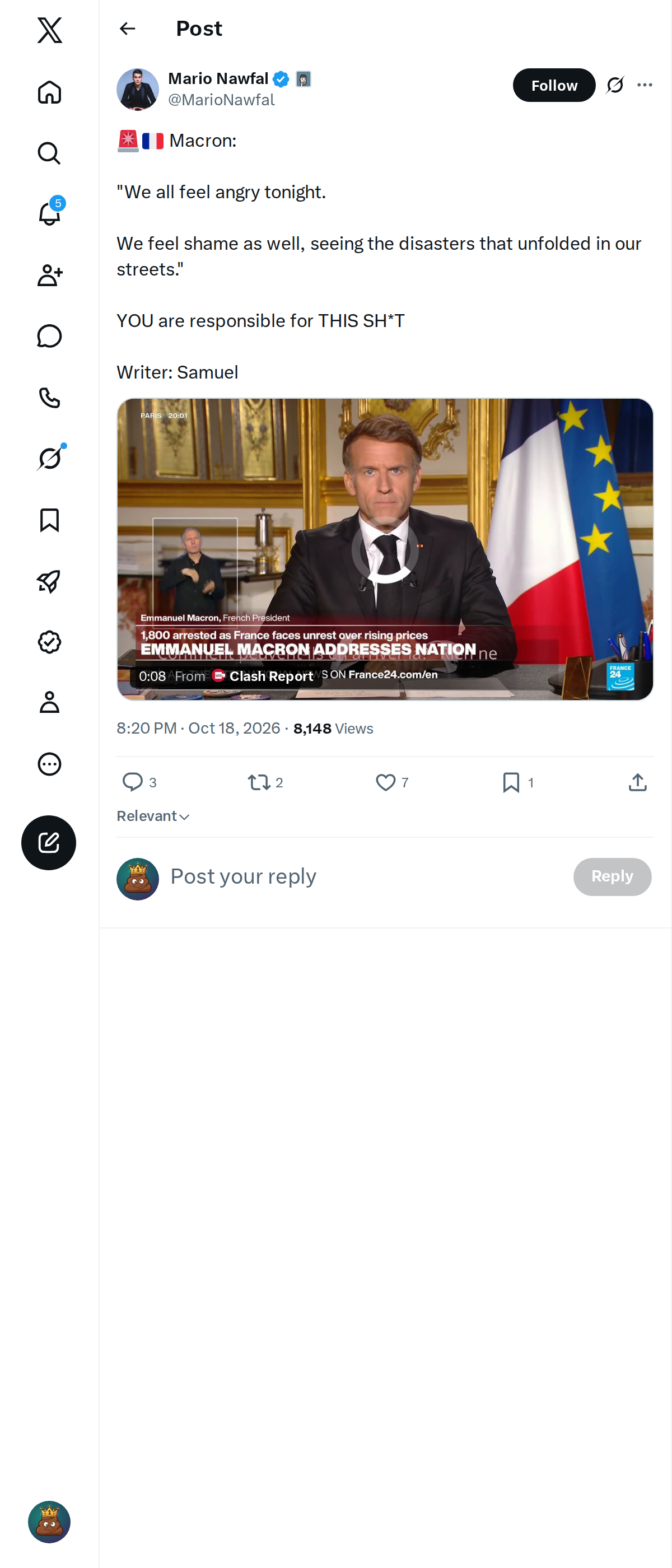 Snapshot 1 of @MarioNawfal's post from 2026-10-18