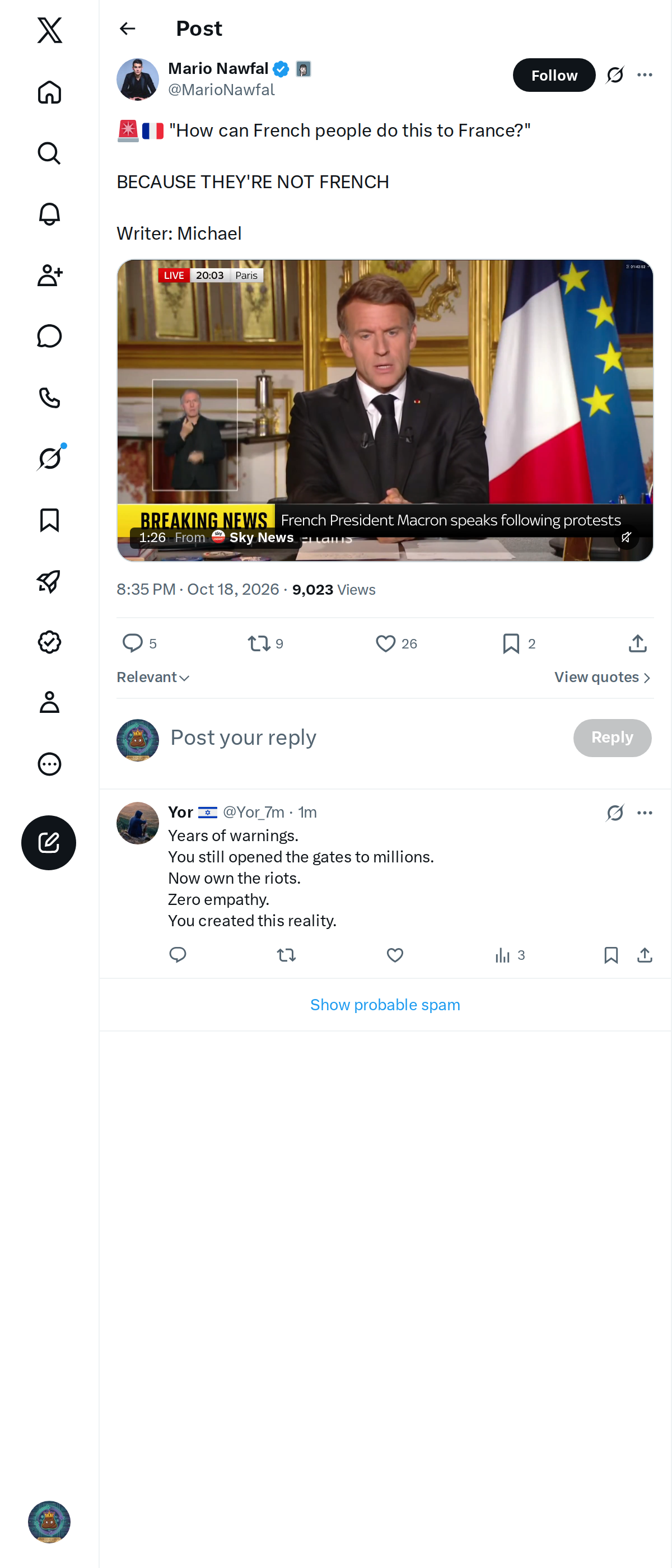 Snapshot 1 of @MarioNawfal's post from 2026-10-18
