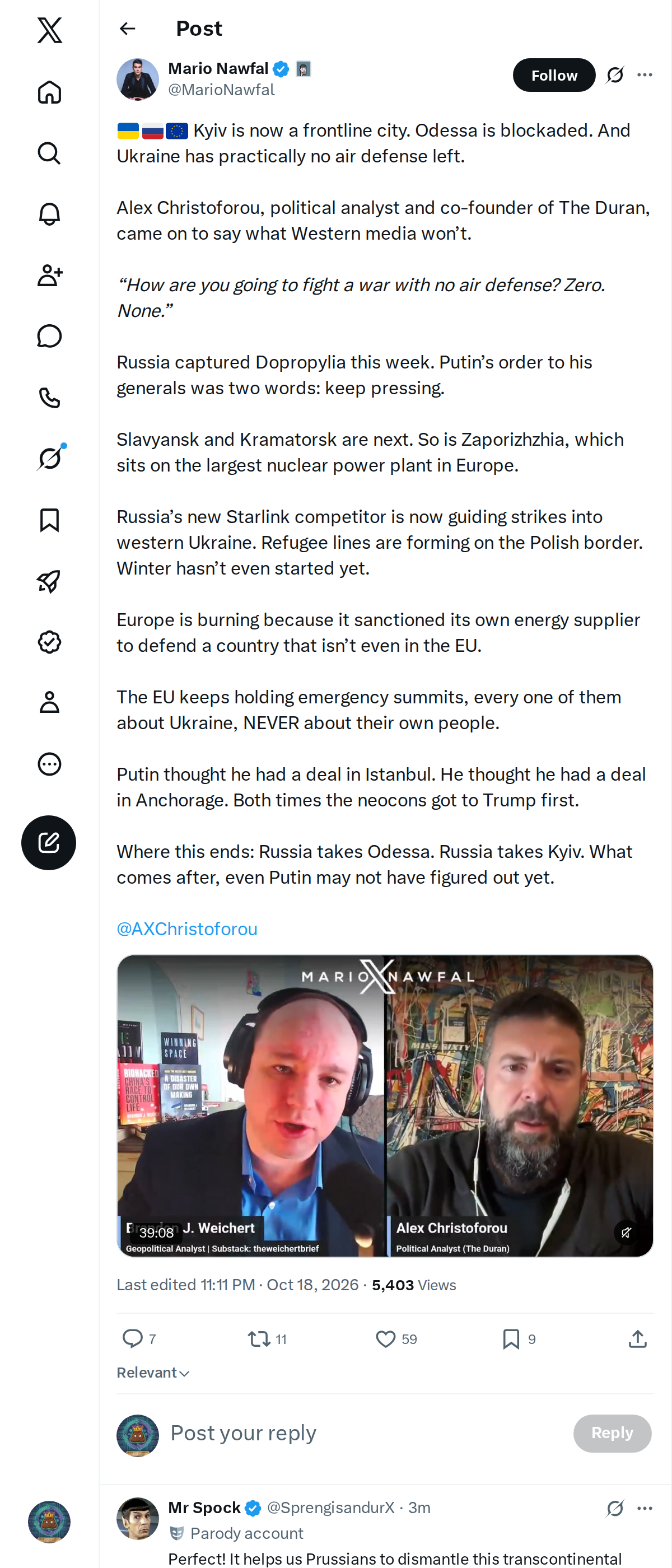 Snapshot 1 of @MarioNawfal's post from 2026-10-18