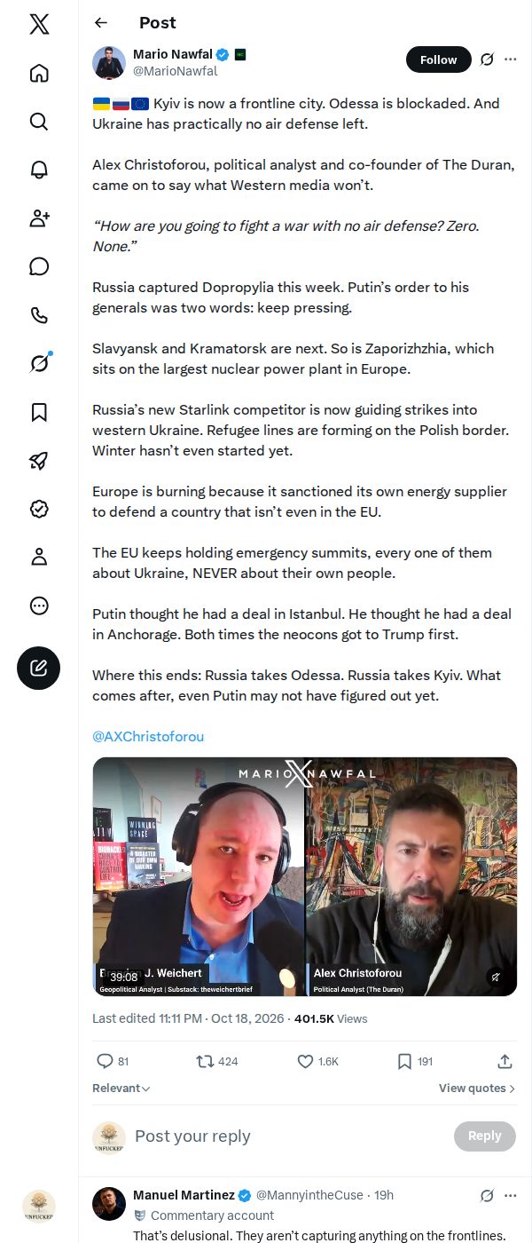 Snapshot 2 of @MarioNawfal's post from 2026-10-18