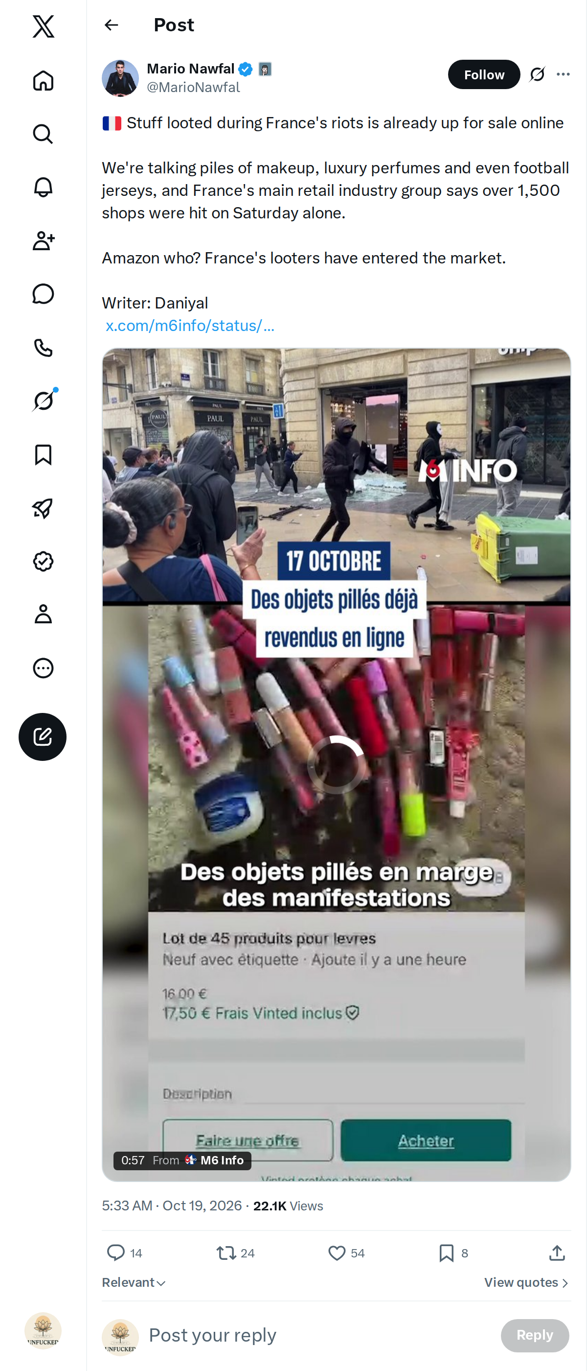Snapshot 1 of @MarioNawfal's post from 2026-10-19