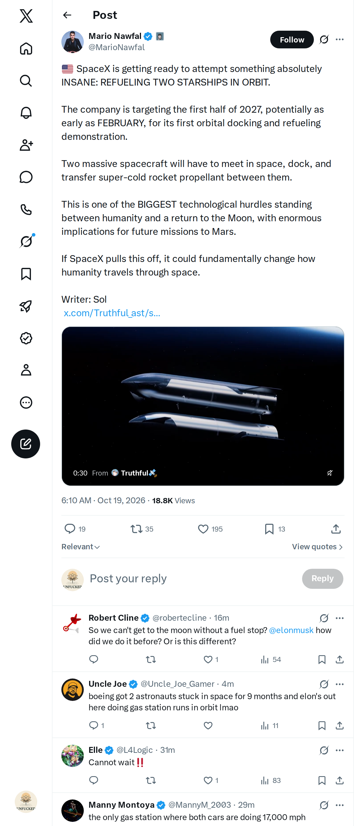 Snapshot 1 of @MarioNawfal's post from 2026-10-19