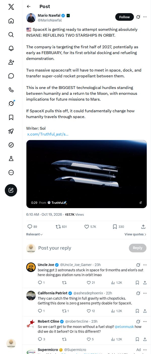 Snapshot 2 of @MarioNawfal's post from 2026-10-19