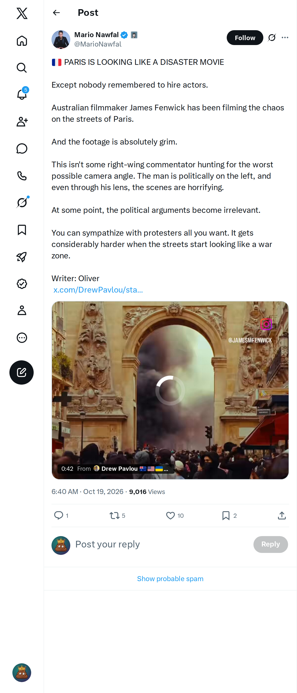 Snapshot 1 of @MarioNawfal's post from 2026-10-19