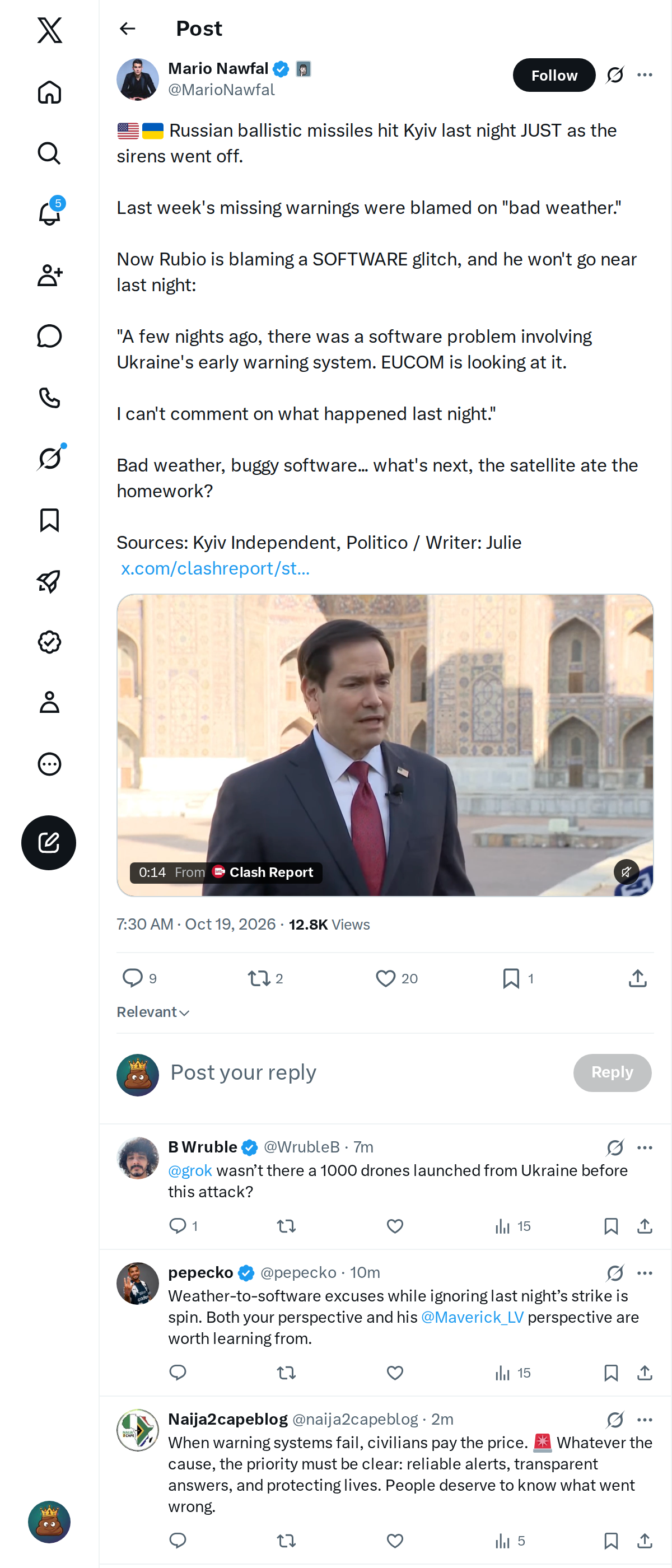 Snapshot 1 of @MarioNawfal's post from 2026-10-19