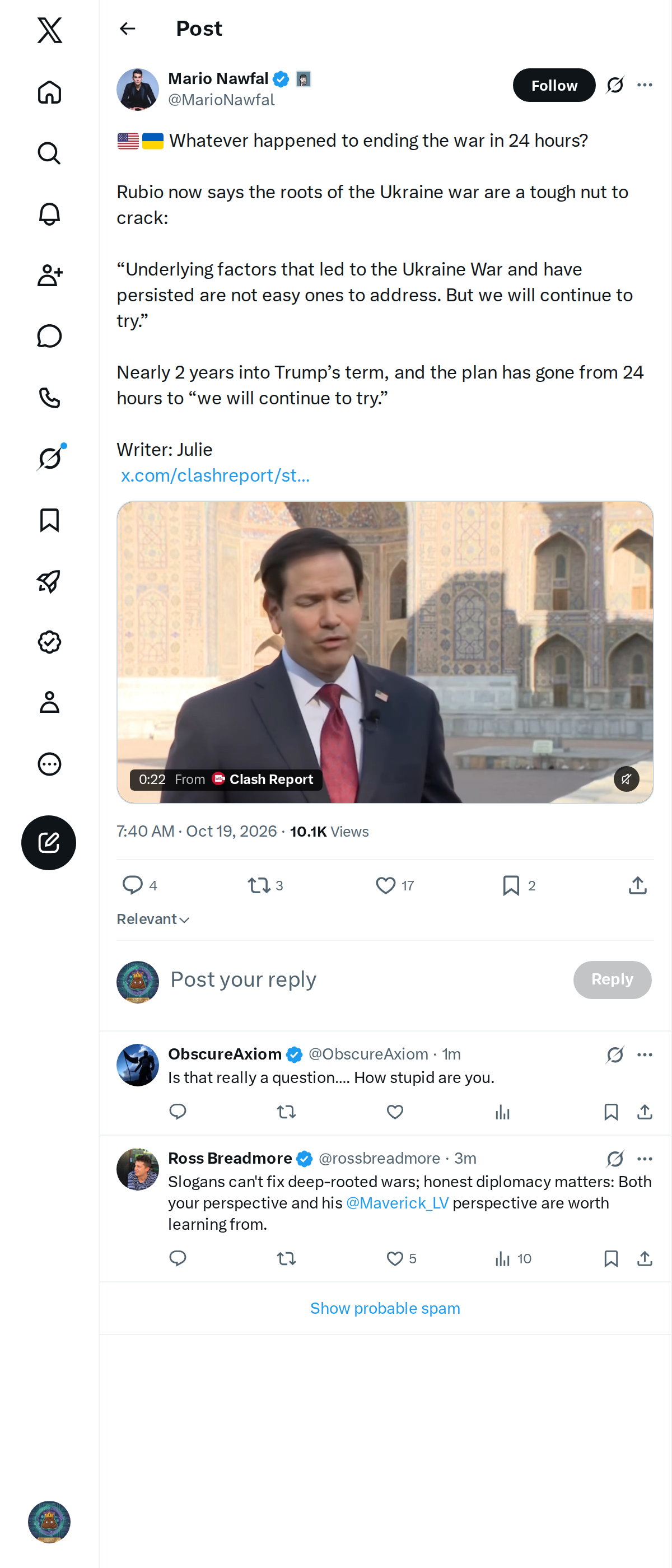 Snapshot 1 of @MarioNawfal's post from 2026-10-19