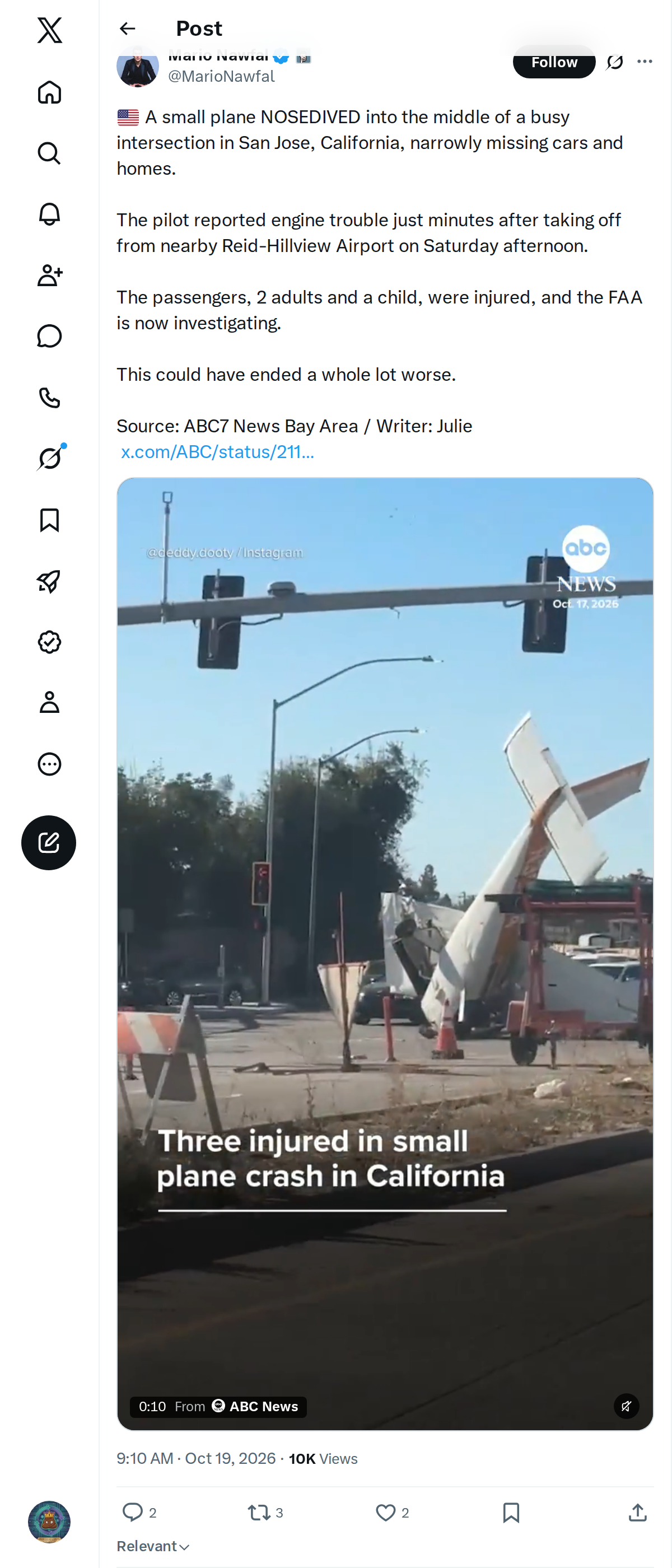Snapshot 1 of @MarioNawfal's post from 2026-10-19