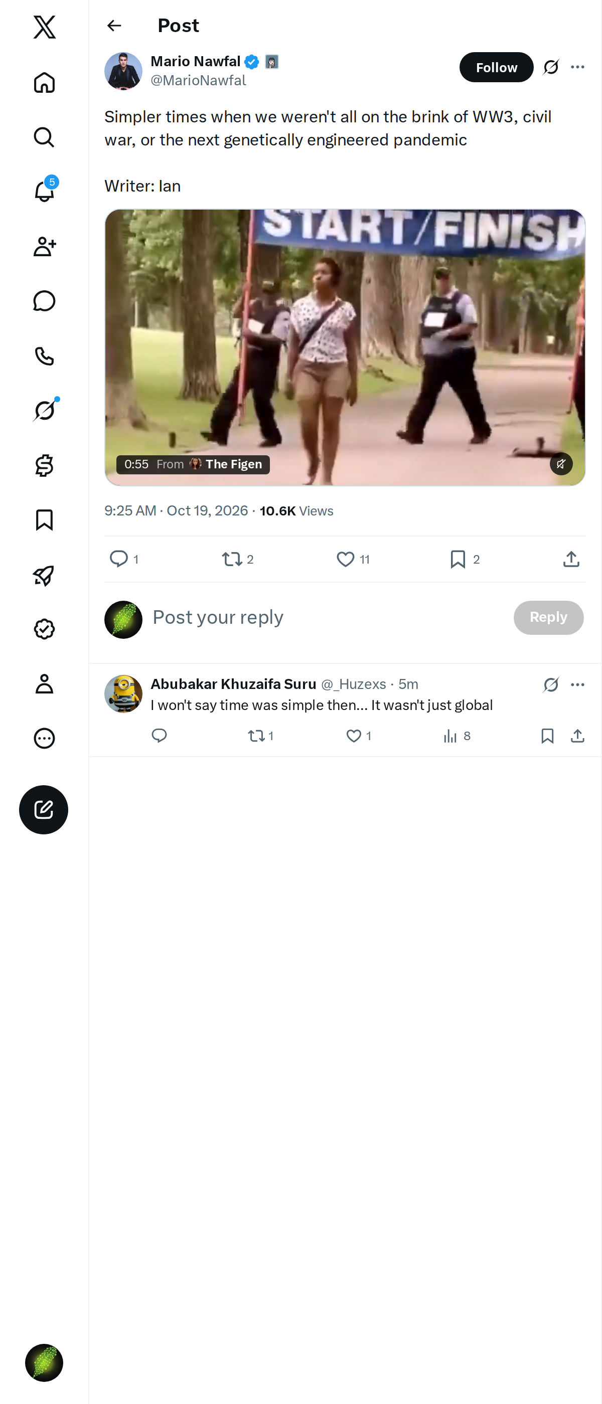 Snapshot 1 of @MarioNawfal's post from 2026-10-19