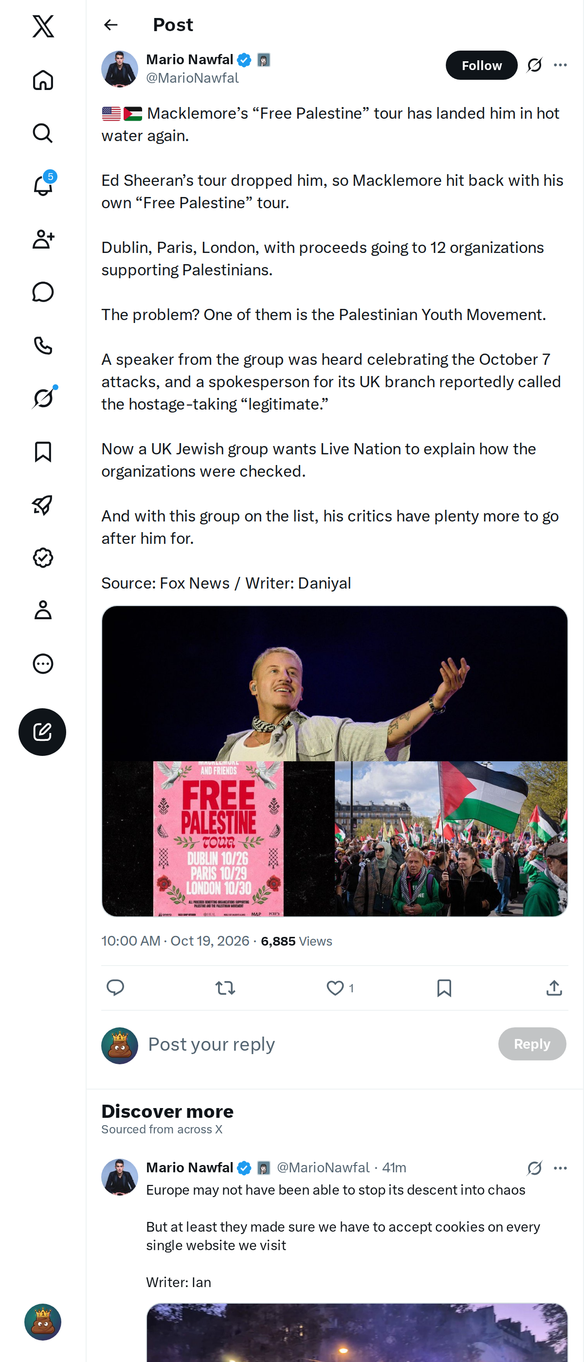 Snapshot 1 of @MarioNawfal's post from 2026-10-19