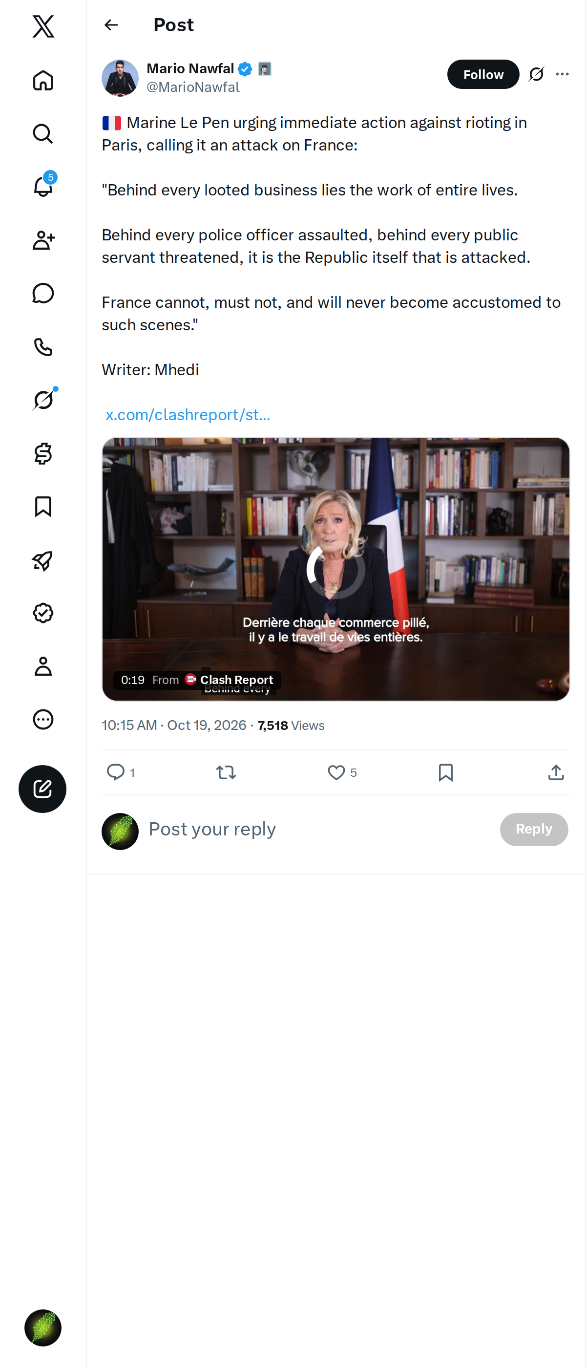Snapshot 1 of @MarioNawfal's post from 2026-10-19