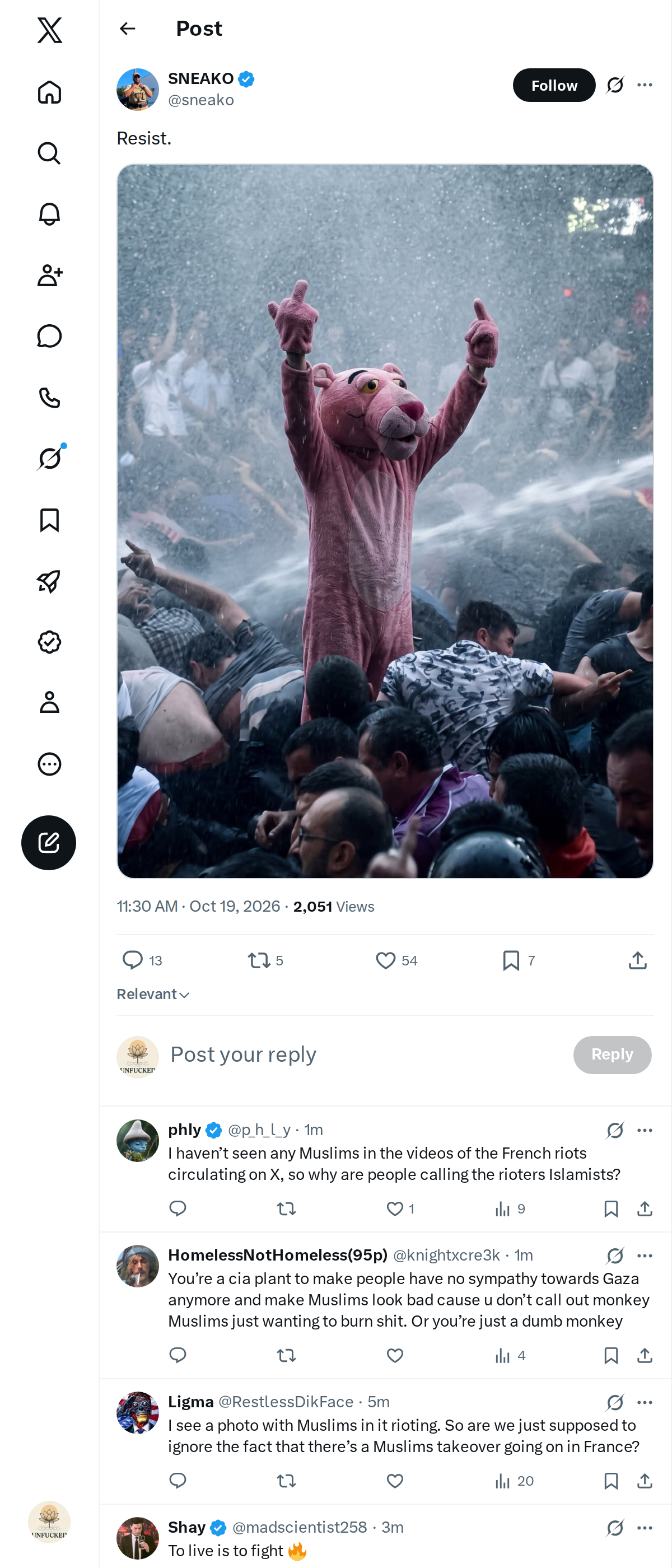 Snapshot 1 of @sneako's post from 2026-10-19