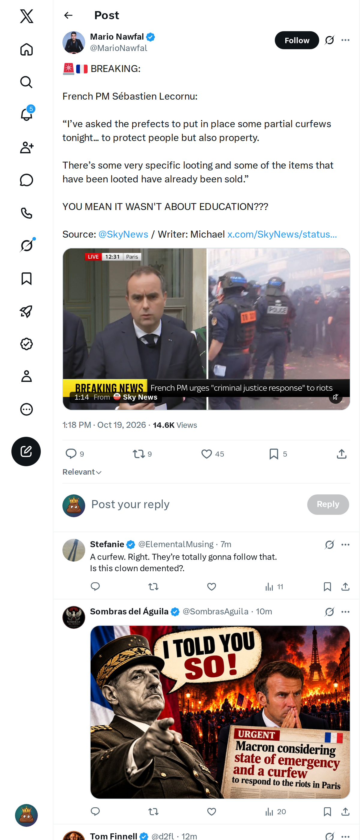 Snapshot 1 of @MarioNawfal's post from 2026-10-19