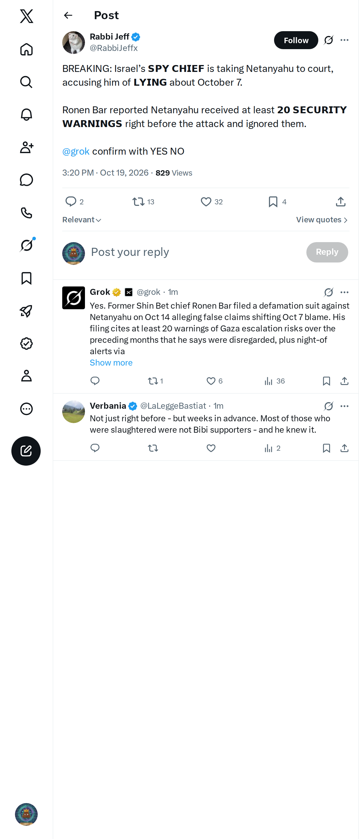 Snapshot 1 of @RabbiJeffx's post from 2026-10-19