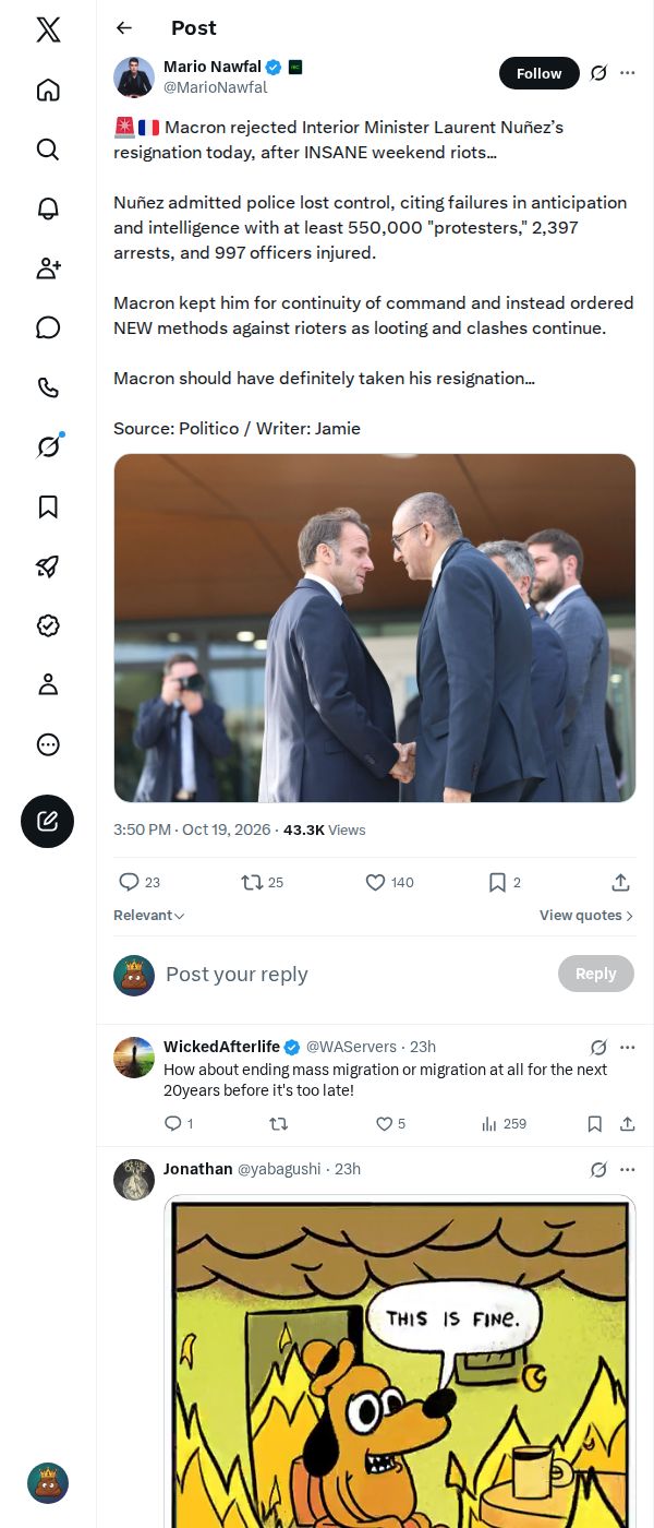 Snapshot 2 of @MarioNawfal's post from 2026-10-19