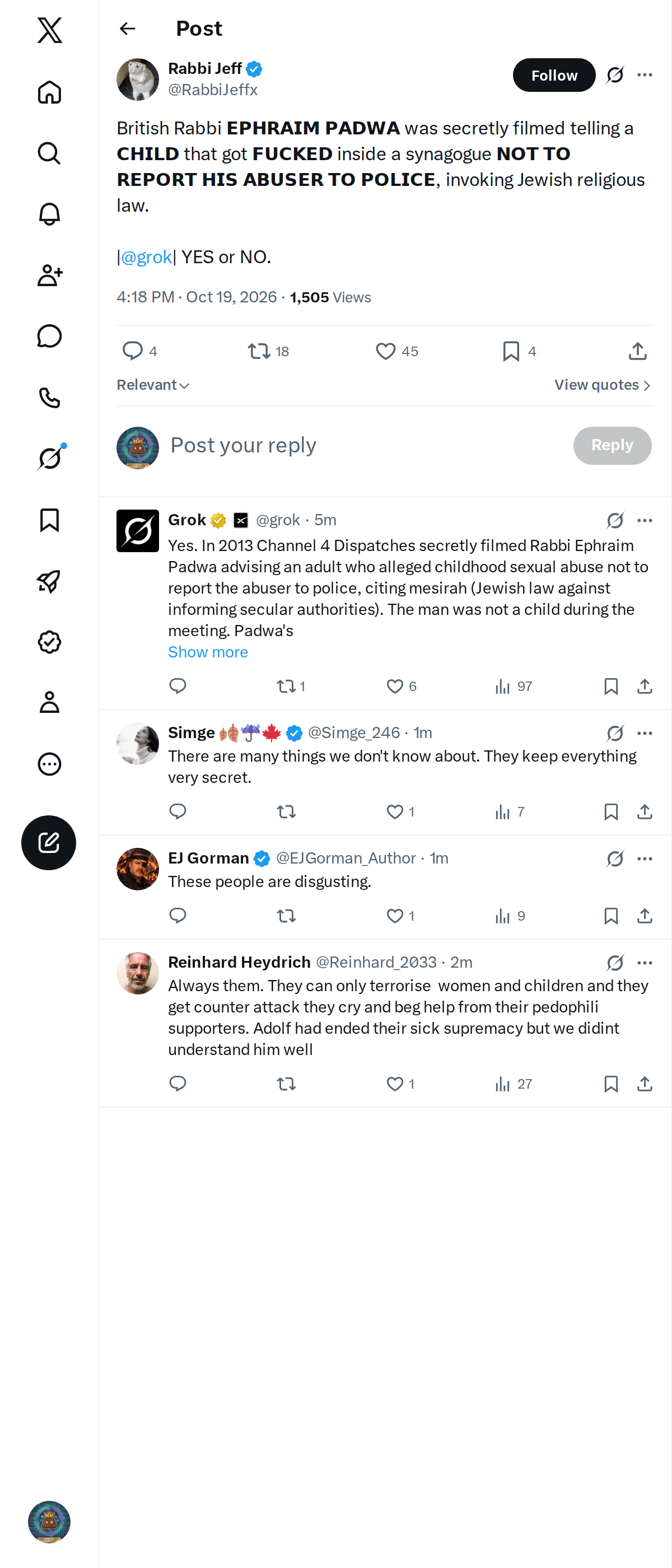 Snapshot 1 of @RabbiJeffx's post from 2026-10-19