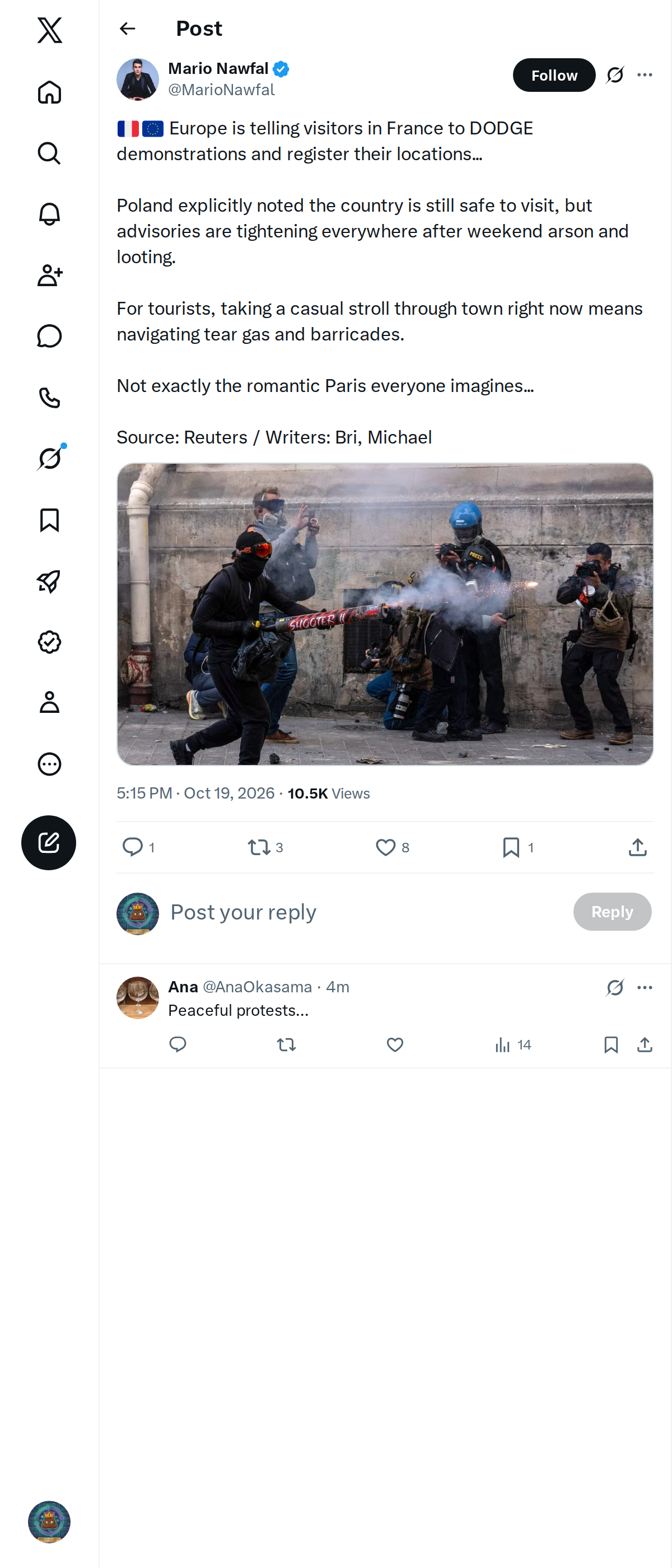 Snapshot 1 of @MarioNawfal's post from 2026-10-19