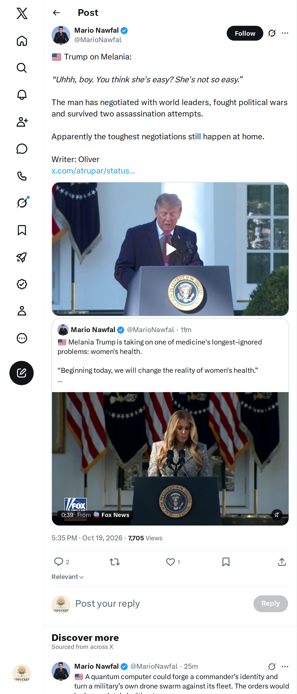 Snapshot 1 of @MarioNawfal's post from 2026-10-19