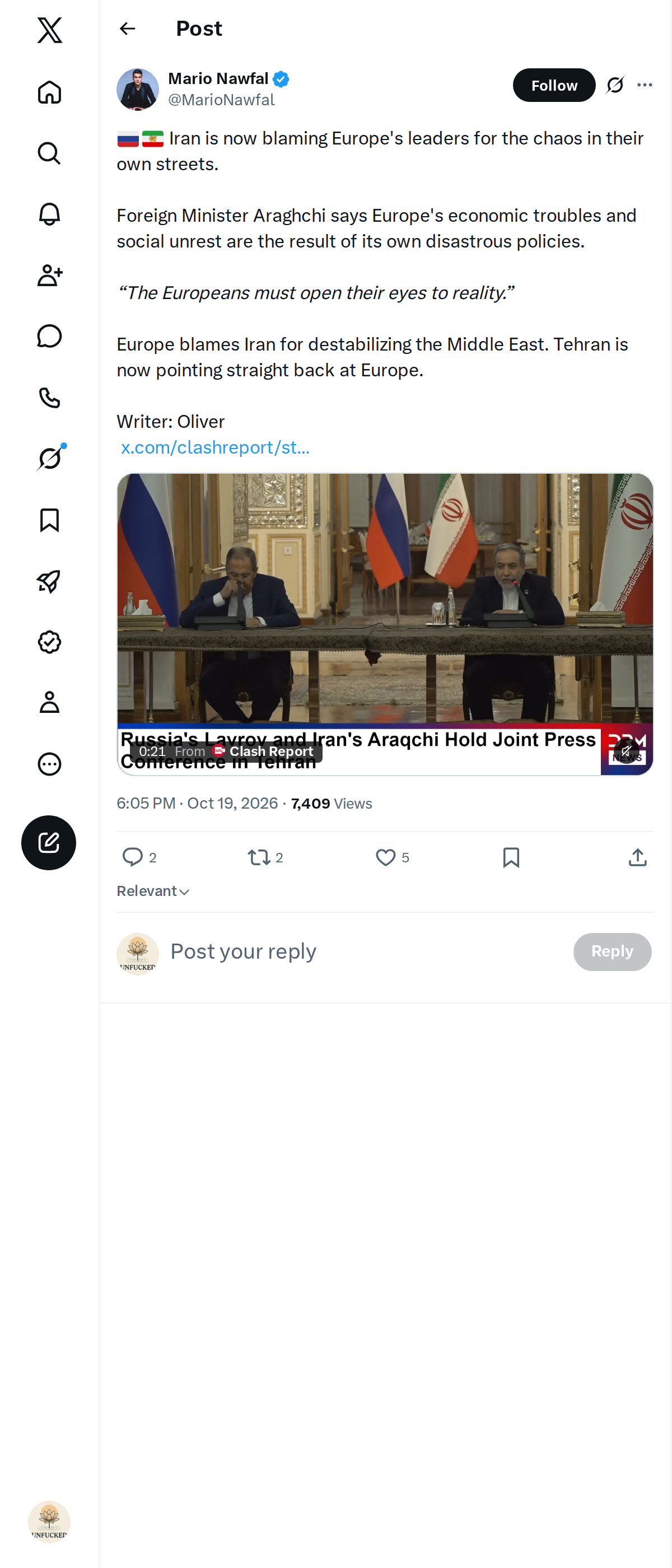 Snapshot 1 of @MarioNawfal's post from 2026-10-19