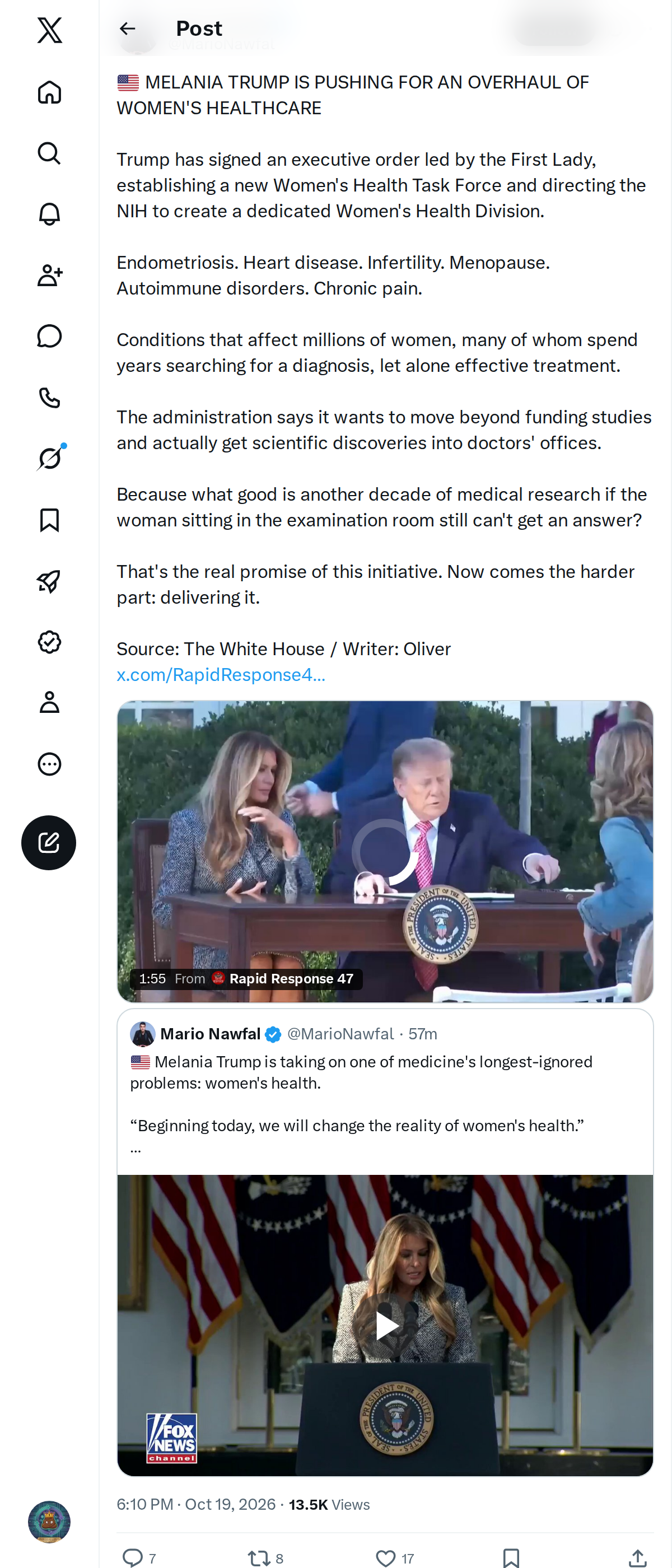 Snapshot 1 of @MarioNawfal's post from 2026-10-19