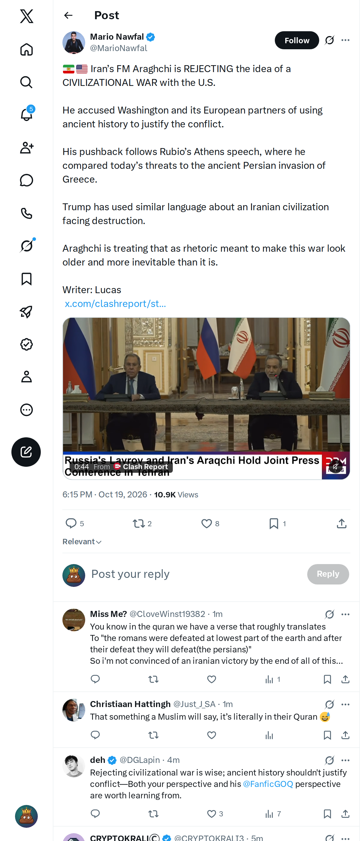 Snapshot 1 of @MarioNawfal's post from 2026-10-19