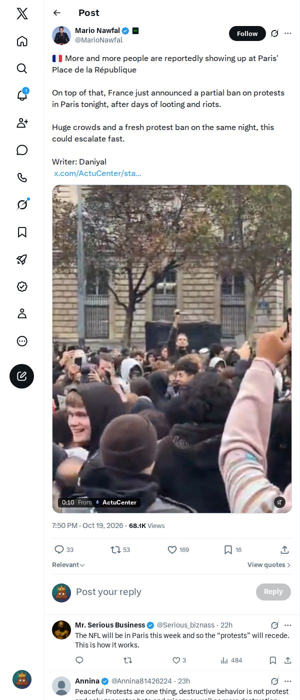Snapshot 2 of @MarioNawfal's post from 2026-10-19