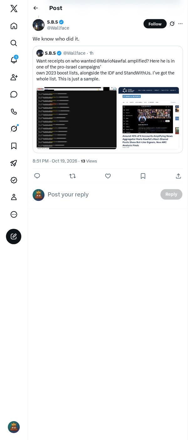 Snapshot 1 of @Wallface's post from 2026-10-19