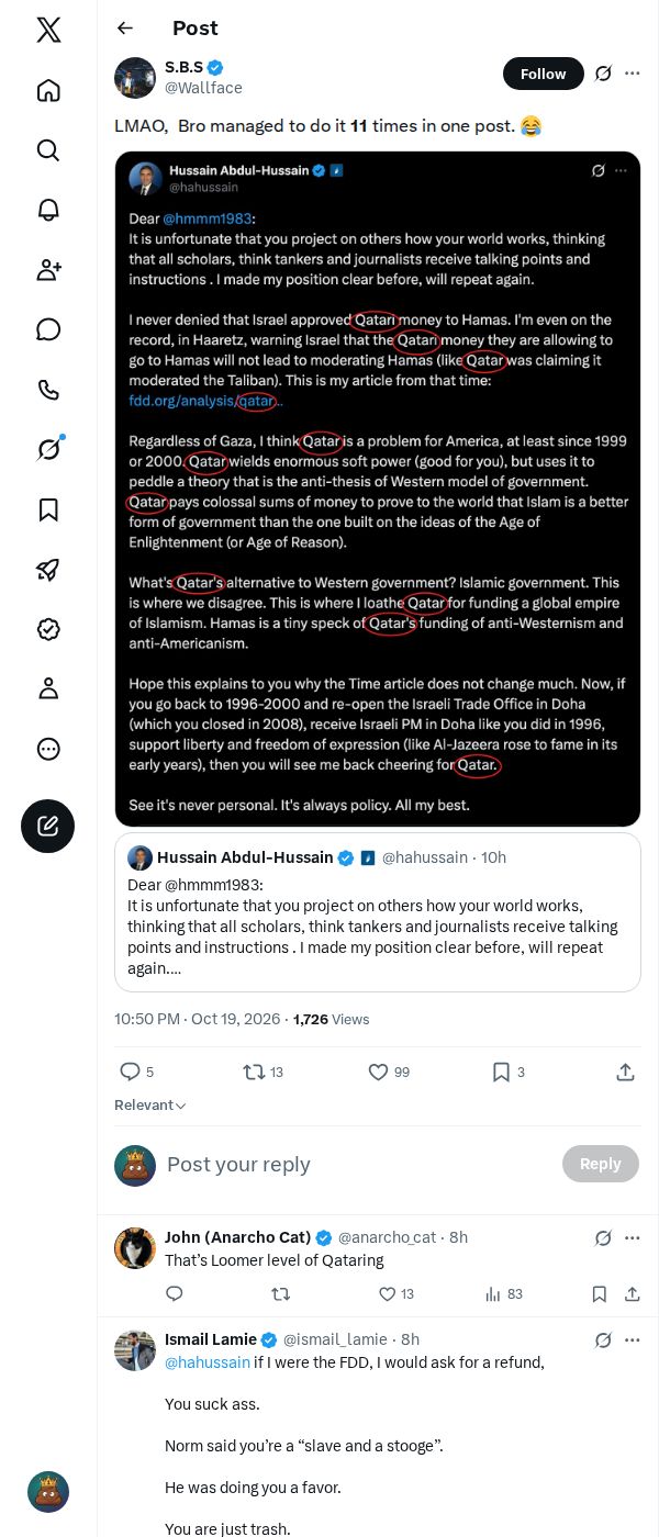 Snapshot 1 of @Wallface's post from 2026-10-19