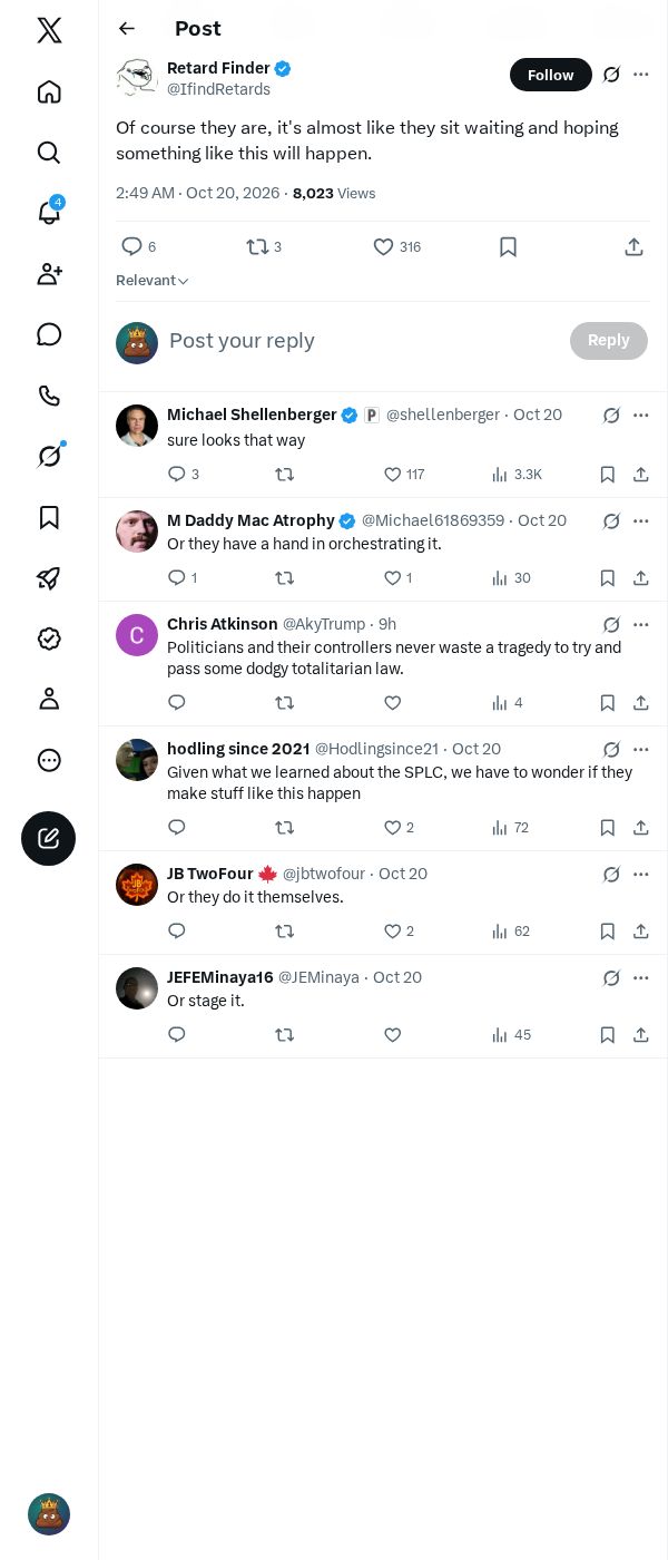 Snapshot 1 of @IfindRetards's post from 2026-10-20