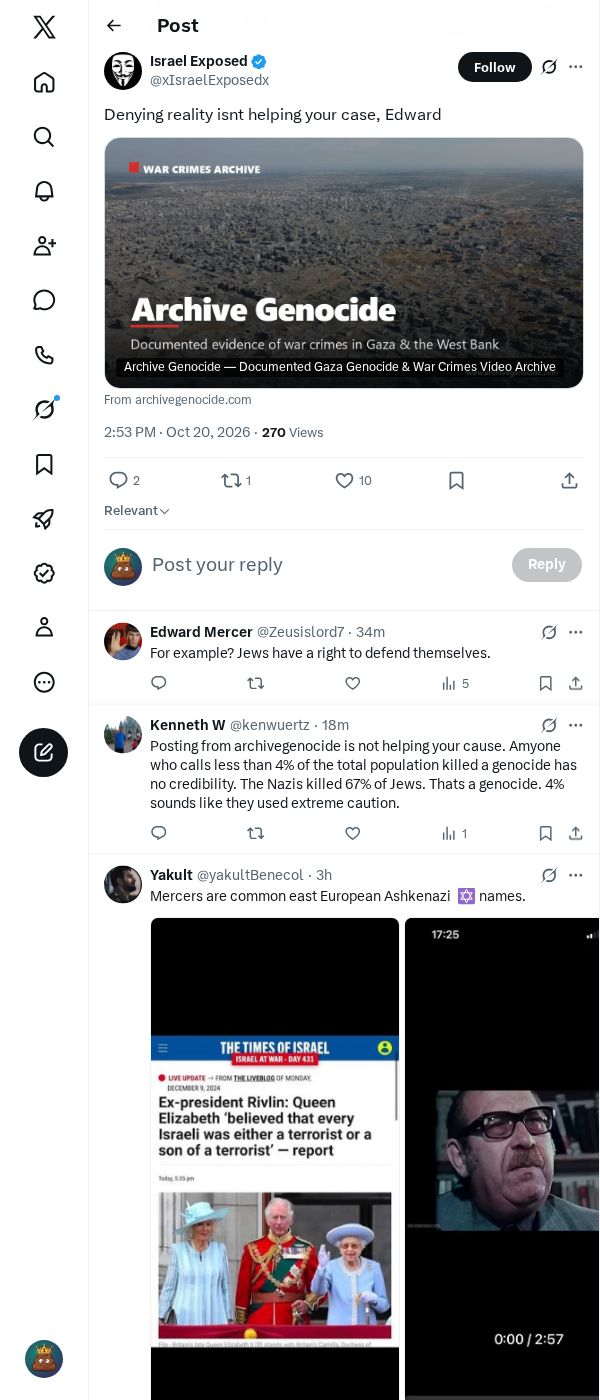 Snapshot 1 of @xIsraelExposedx's post from 2026-10-20