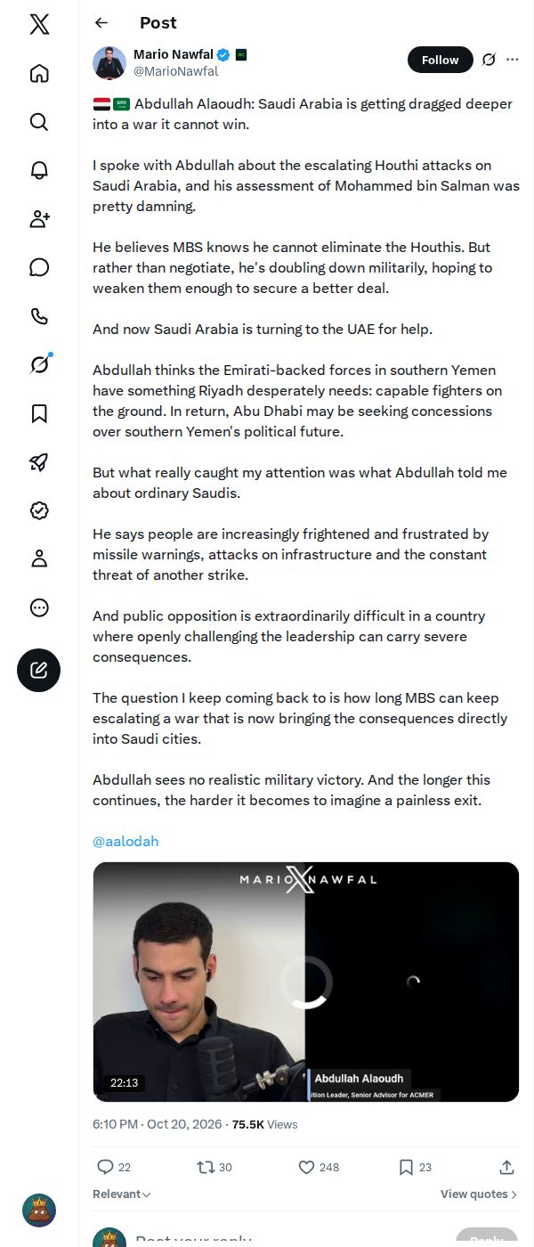 Snapshot 1 of @MarioNawfal's post from 2026-10-20