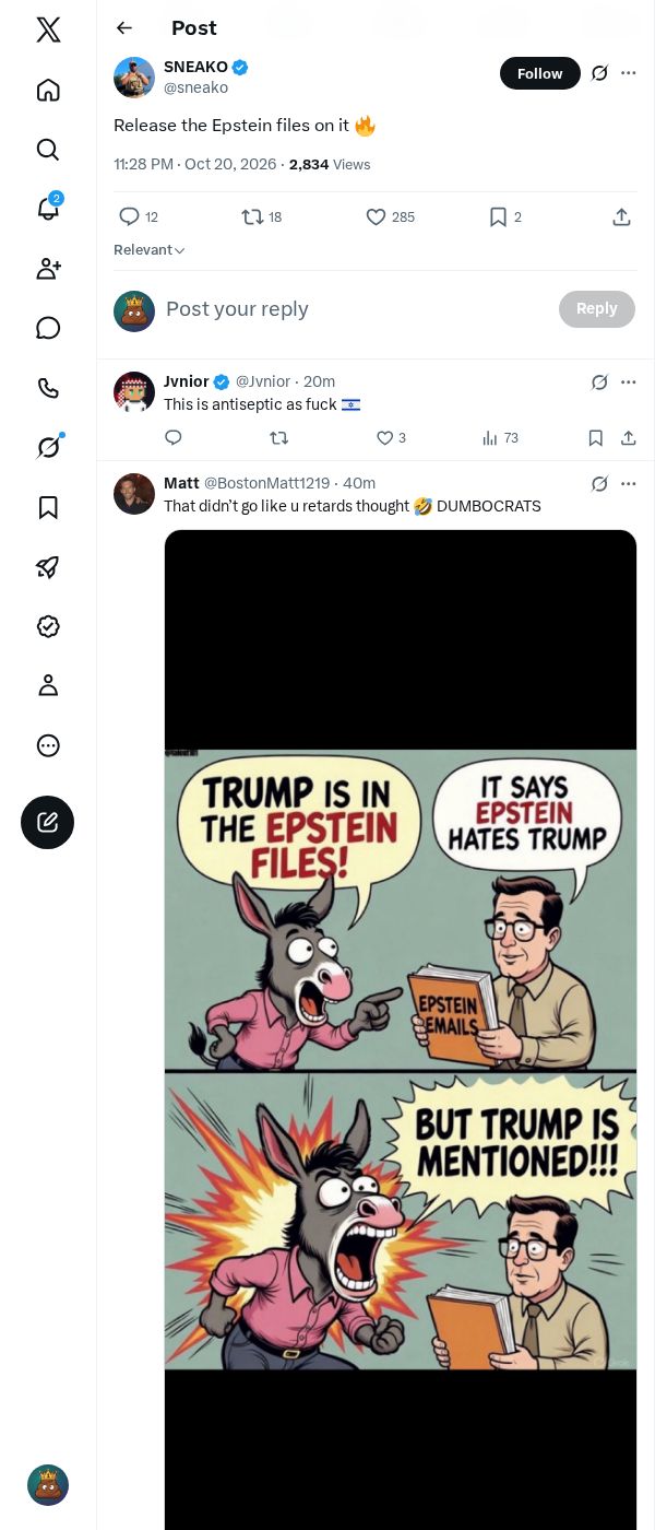 Snapshot 1 of @sneako's post from 2026-10-20